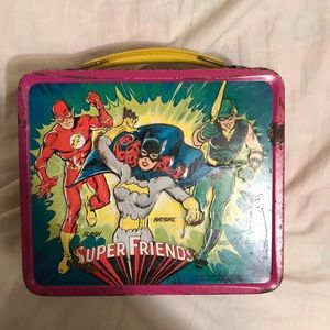 Vintage superfriends lunch box used 1960s 1970s